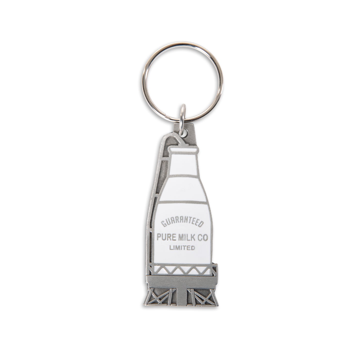 Guaranteed Pure Milk Co Pewter Keychain