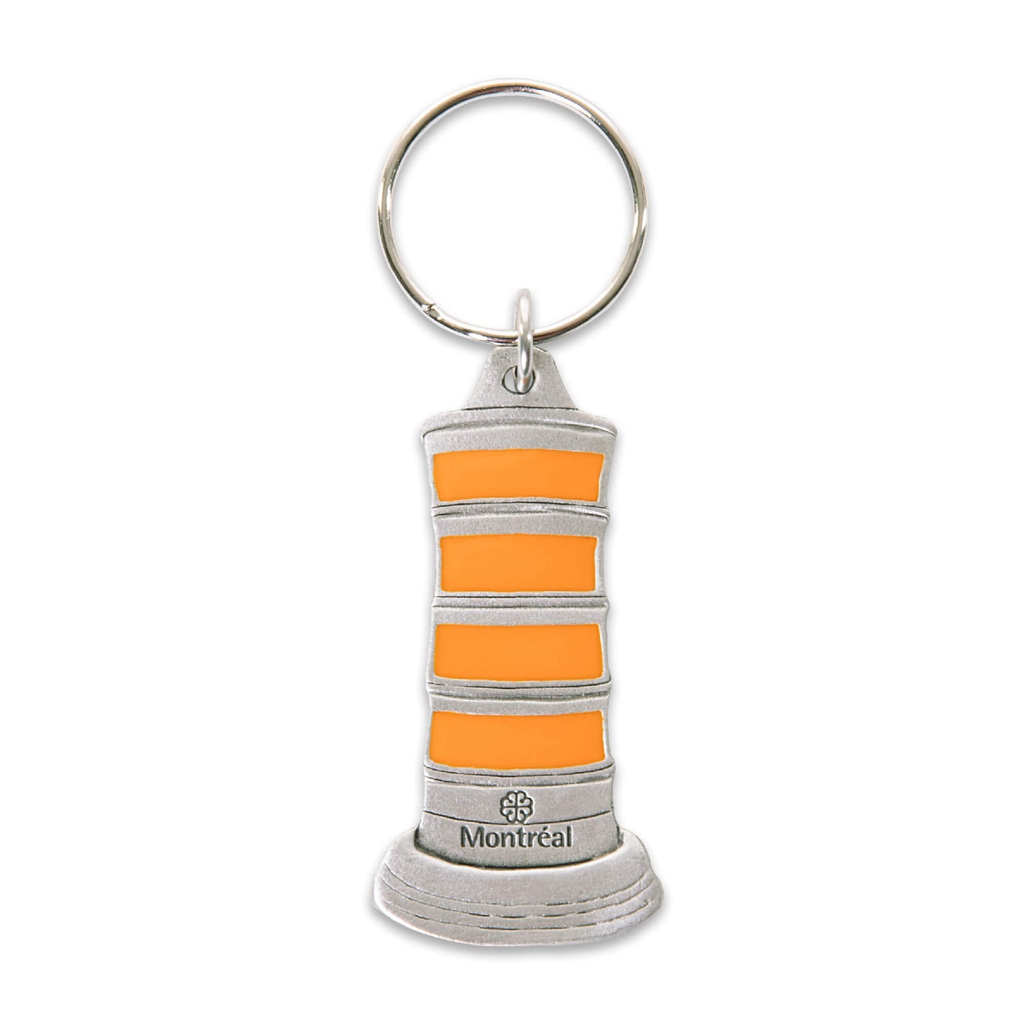 orange traffic cone, pewter keychain, orange paint fill, key ring, montreal, gift, souvenir, funny gift