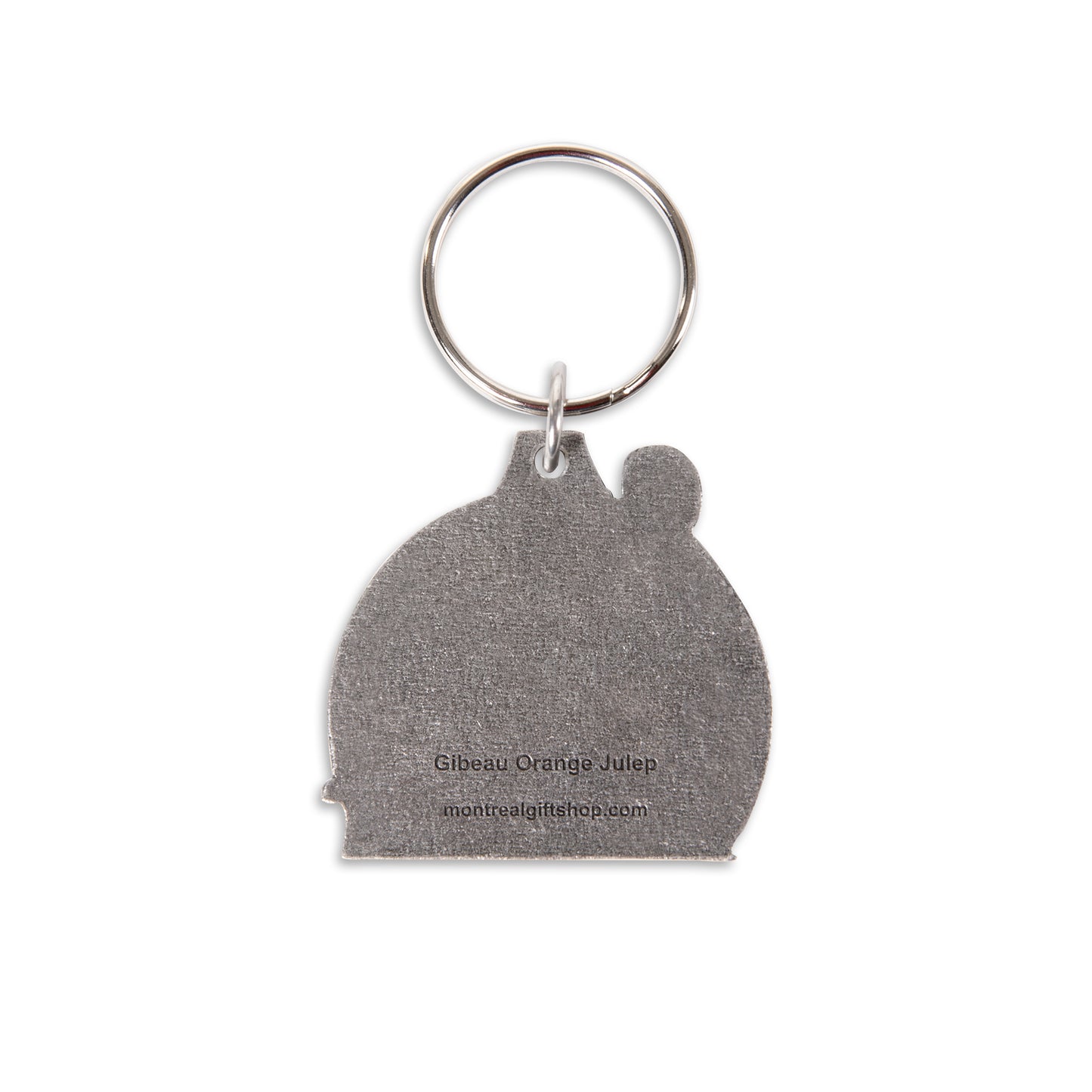 backside pewter keychain, key ring, gibeau orange julep