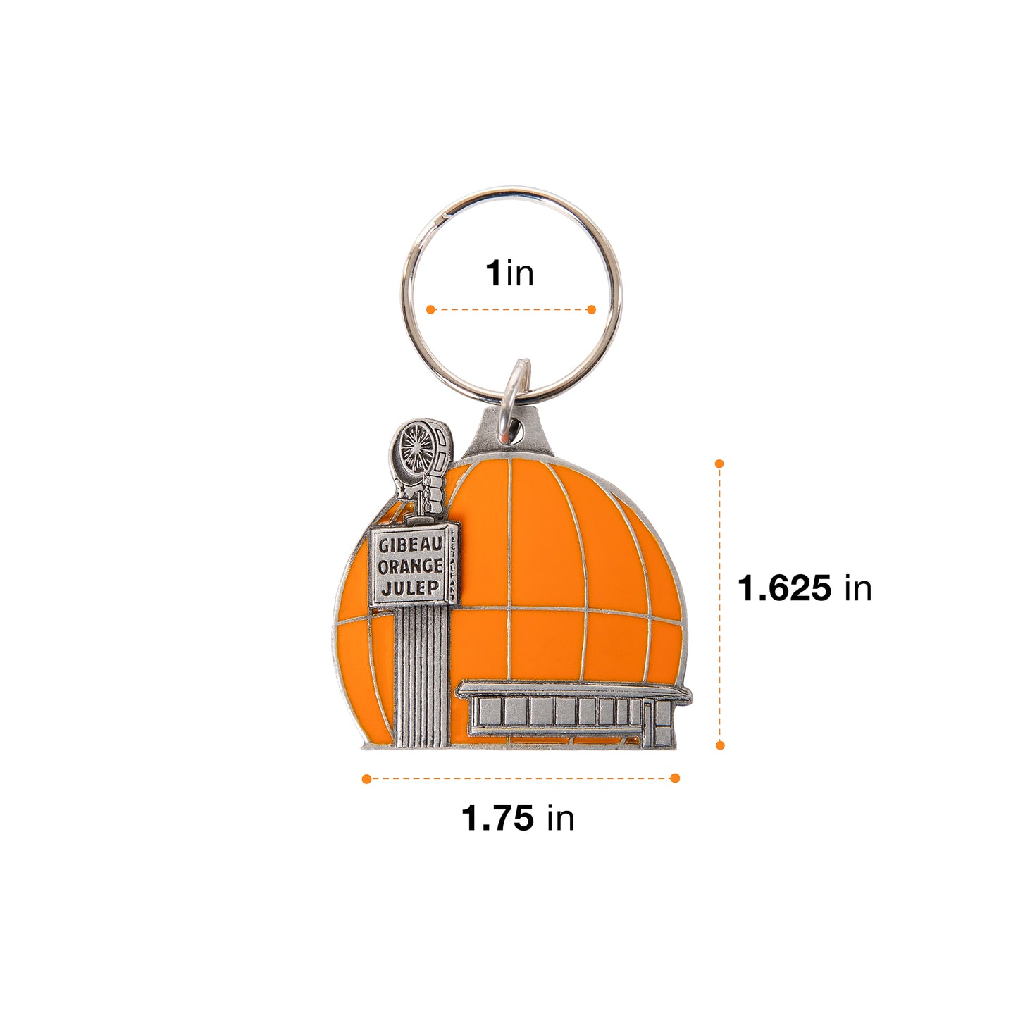 pewter keychain dimensions, gibeau orange julep