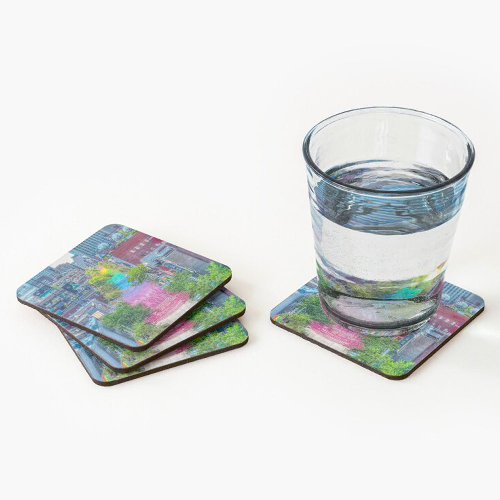 drink, coaster, montreal photo, durable, non-slip, full colour, glass
