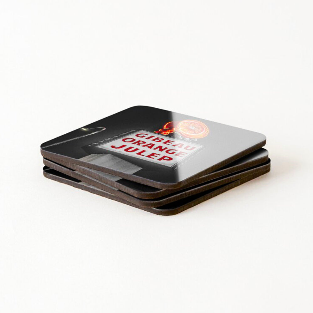 gibeau orange julep, drink, coaster, montreal, icon, heritage