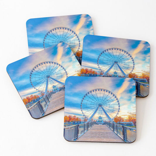 montreal, ferris wheel, la grande roue de montreal, foodie, drink coaster, beer,, wine, dinner, party, celebration, gift, cadeau, sous-verre