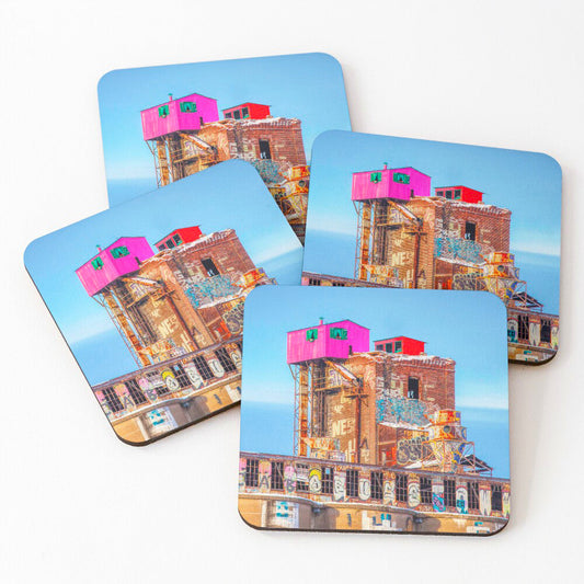 little pink house, maison rose, coasters, drink coasters, saint-henri, cork back, full colour design