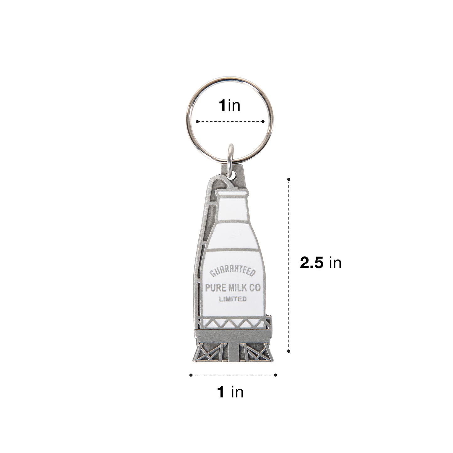 Guaranteed Pure Milk Co Pewter Keychain