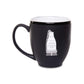 guaranteed pure milk co ltd, pewter mug crest, black ceramic mug, gift, souvenir, coffee mug, black ceramic mug, montreal landmark