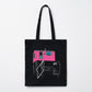 little pink black tote bag, saint-henri, illustration, montreal, shopping bag, bag, reuseable