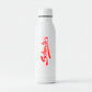 White water bottle with schwartzs logo on a white background