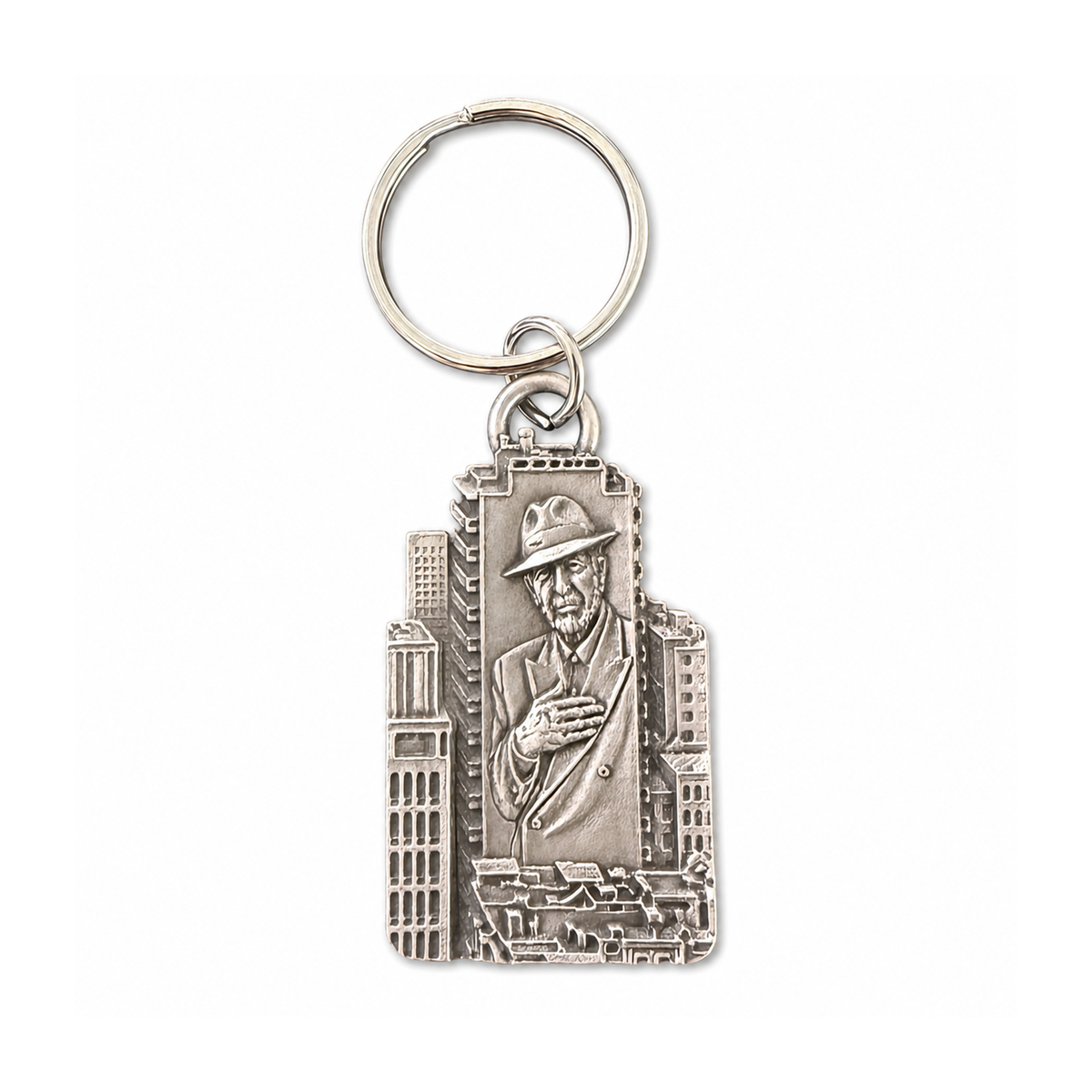 Leonard Cohen Pewter Keychain