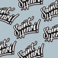 Pattern of 'Saint Henri!' text on a light blue background