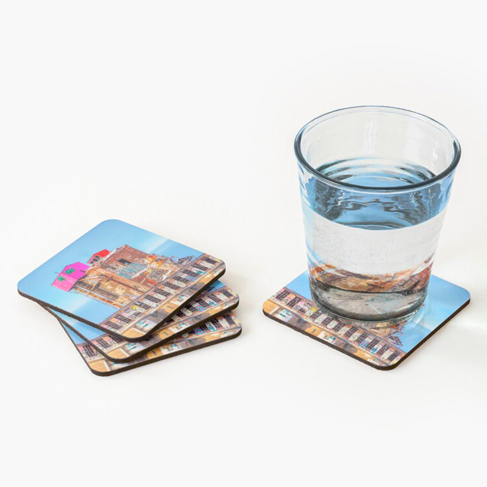 maison rose, little pink house, drink coasters, photo coasters, montreal, hot or cold